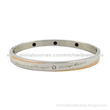 Stainless Steel Bracelets of Crystal Stones, Concise and Fashionable